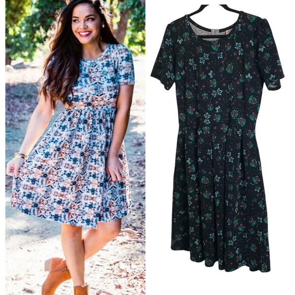 Lularoe Amelia Floral Print Women's Dress size X-Large - Picture 1 of 9